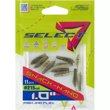 Силікон Select Snack Nano 1" #215 (11шт/уп), Довжина силікону: 1" (2.54 см), Колір силікону: 215, фото , изображение 2